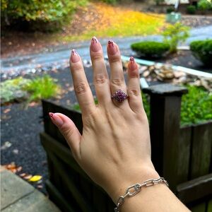 Ruby Cluster Ring 925 Silver